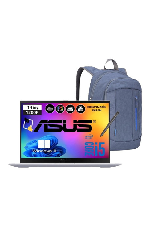 Vivobook S 14 Flip İ5-1335U 16Gb Ram 2Tb Ssd 14'' Ips Kalemli W11H Bilgisayar Snertech Çanta