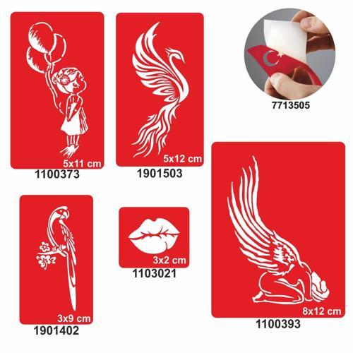 Melekler Korusun 5 li Set Geçici Dövme Kına Şablonu