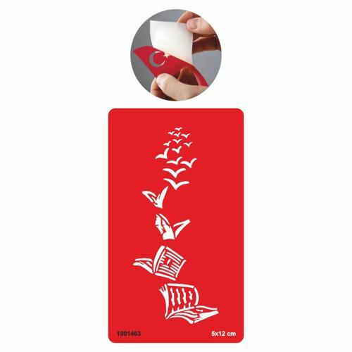 Kuşlar ve Kitaplar  Tattoo Geçici Dövme Şablonları Kına Kalıpları