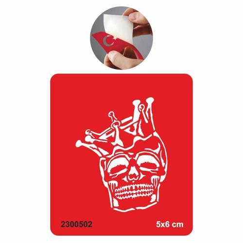 Kral Kuru Kafa İskelet Tattoo Geçici Dövme Şablonları Kına Kalıpları
