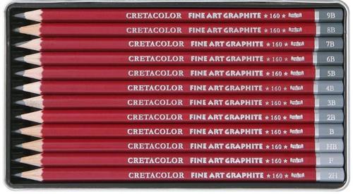 Fine Art Graphite Dereceli Kalem Karakalem Eskiz Çizim Seti Metal Kutu 12'li