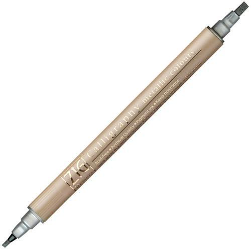 Çift Uçlu Yaldızlı Kaligrafi Kalemi 2 mm. + 3.5 mm. 102 Metallic Silver