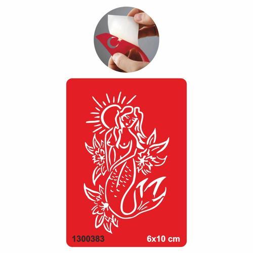 Güneşlenen Deniz Kızı Tattoo Geçici Dövme Şablonları Kına Kalıpları