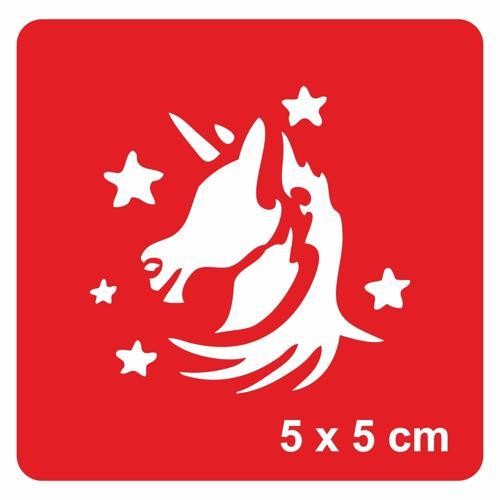 Masal Güzeli Unicorn Tattoo Geçici Dövme Şablonları Kına Kalıpları