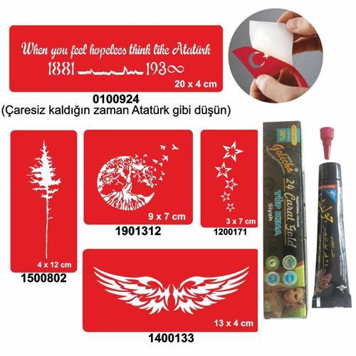 Doğa Desenleri Hint Kınası ile Geçici Dövme Yapma Seti