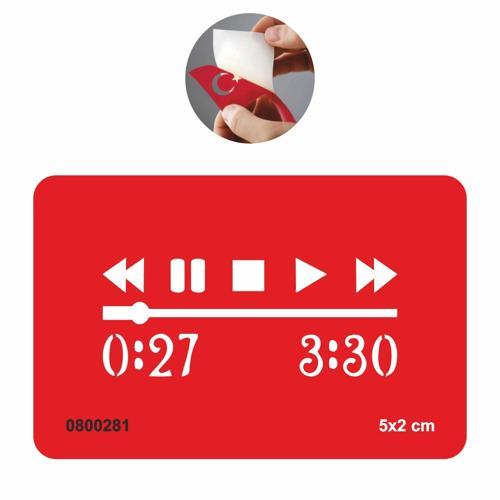 Müzik Play Stop  Tattoo Geçici Dövme Şablonları Kına Kalıpları