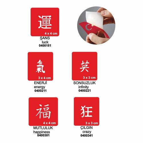 Japon Kanjiler 5'li Set Geçici Dövme Kına Şablonu