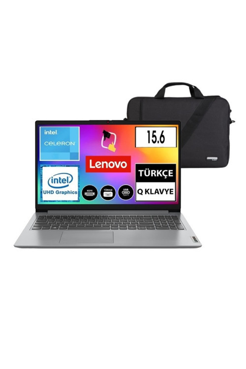 Ideapad 1 Intel Celeron N4020 4Gb 256Gb Ssd W11 15.6 " Bilgisayar Csrtech Çanta H.
