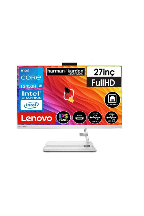 Ideacentre Aıo 3 27Iap7 Intel Core İ5 12450H 64Gb 1Tb Ssd W11P 27'' Fhd All In One Snertech