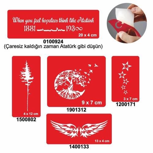 Ağaçlar 5'li Set Geçici Dövme Kına Şablonu