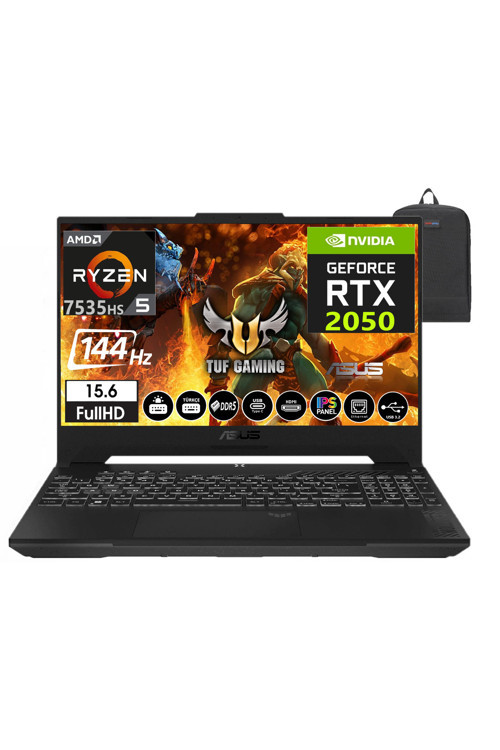Tuf Gamıng A15 Ryzen 5 7535Hs 32Gb 1Tb Ssd Rtx2050-144Hz Fdos 15.6" Fhd Fa506Nf-Hn05006+Zettaçanta