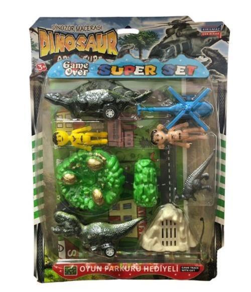 Demir Toys Dinazor Seti Helikopterli