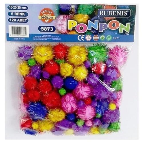 Metalik Simli Ponpon 10-20-30 Mm 120Li - 2 paket