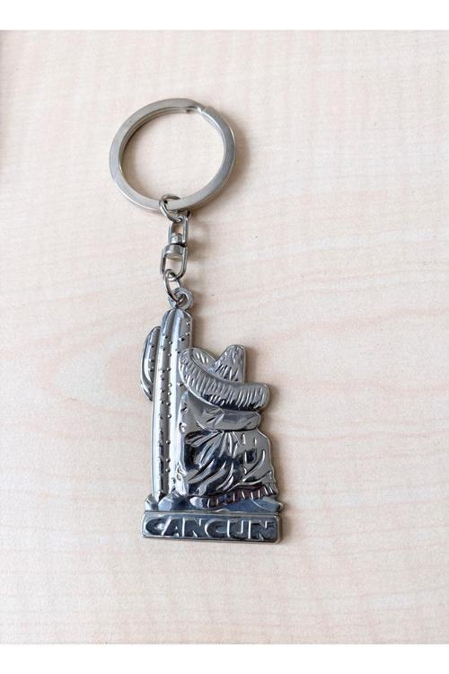 Koleksiyonluk Cancun Yazılı Meksika Temalı Metal Anahtarlık