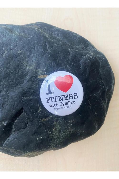 I Love Fitness Yazılı Rozet Yaka Broşu