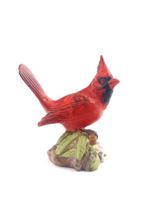 El Yapımı Ingiliz Porselen Red Cardinal Bone China Kırmızı Kuş Biblosu