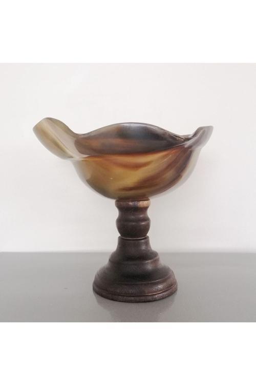 Bufalo Boynuzu Sunumluk Kaideli Boynuz Şekerlik Dekorluk No 99