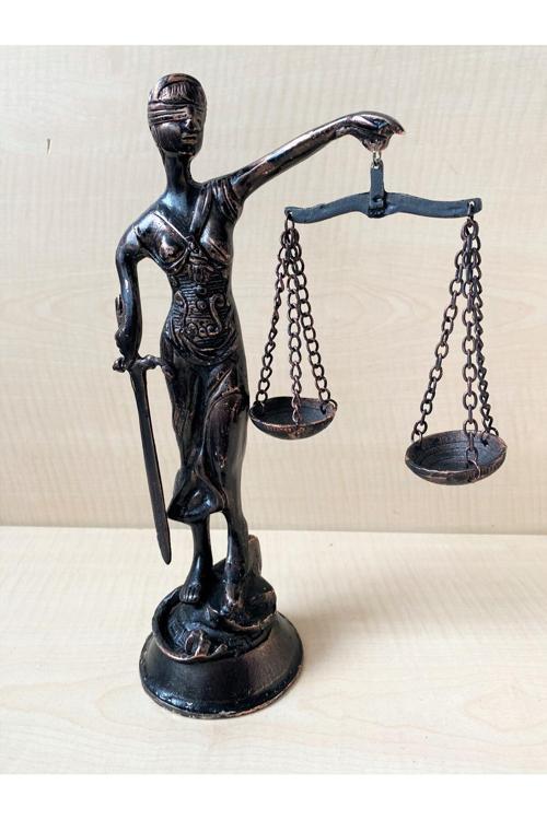 Themis Adalet Heykeli Metal Adalet Biblosu Zin Malzemeden Biblo