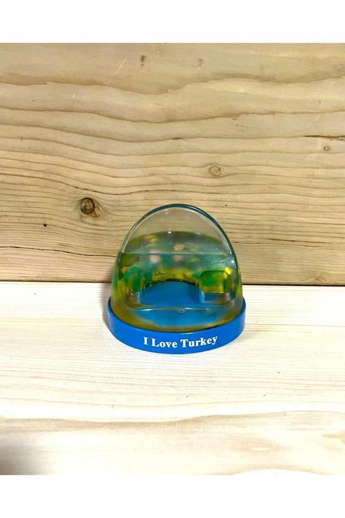 Türkiye Kar Küresi I Love Turkey Yazılı Masa Objesi