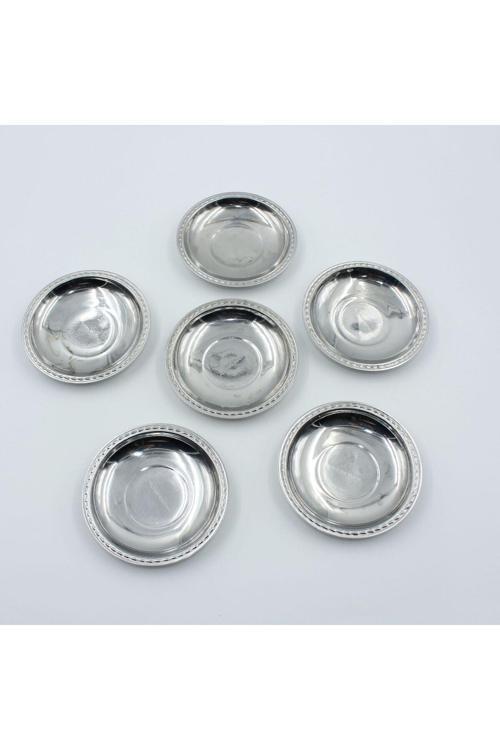 Eski - Kıvrık Kenar - 6 Adet Çay Bardağı Tabağı -- Mini Çerezlik - Lokumluk - Şekerlik -- Lot - 9