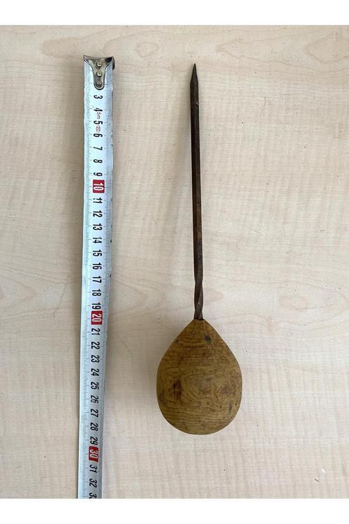 Yuvarlak Topuz 1 Adet Antika Rufai Zikir Şişi Ahşap Saplı Şiş No 45