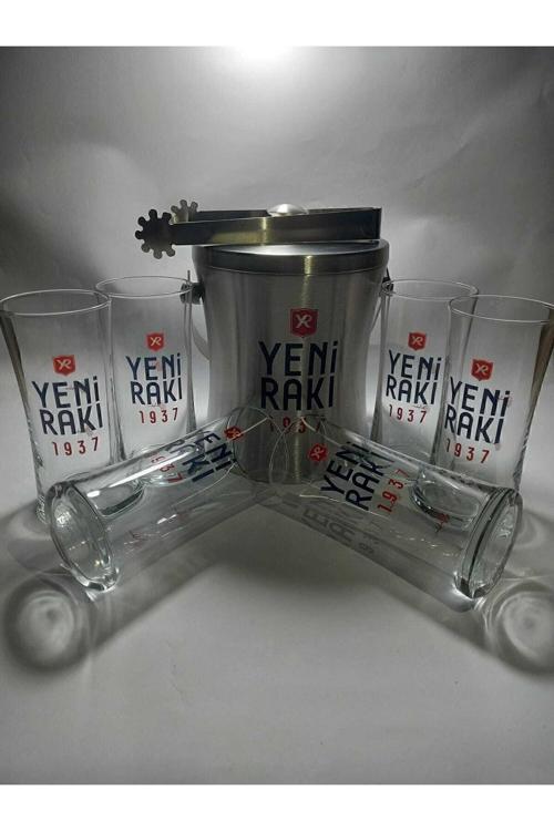 Rakı Bardağı 6 Adet Ve Buz Kovası
