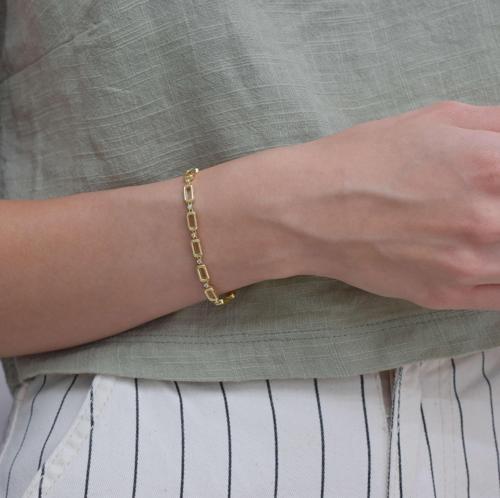 Tektaşlı Sıra Zincir Bileklik