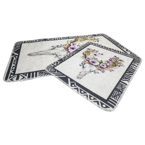 2 Lİ BANYO PASPASI 3D BASKILI JEL KARACA