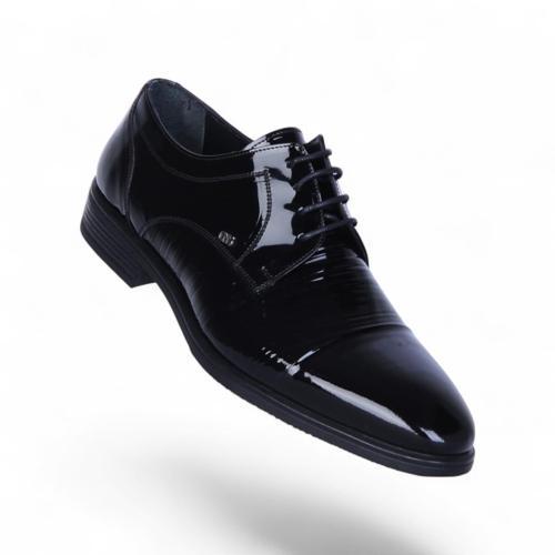 526 Siyah Rugan Kauçuk %Deri Erkek Klasik Ayakkabı