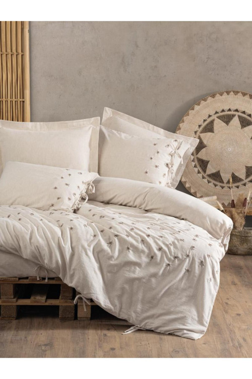 Cotton Keten Çift Kişilik Nev Takımı Arie