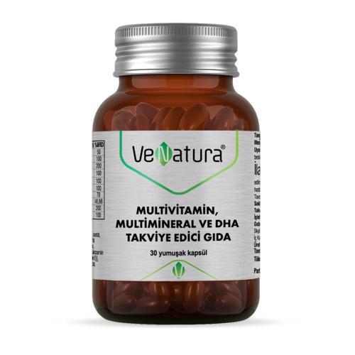 Multvitamin, MultiMineral  Ve Dha Takviye Edici Gıda 30 Kapsül
