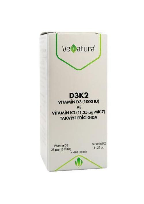 Vitamin D3 ve Menaquinon 7 11,25 mcg 20 ml