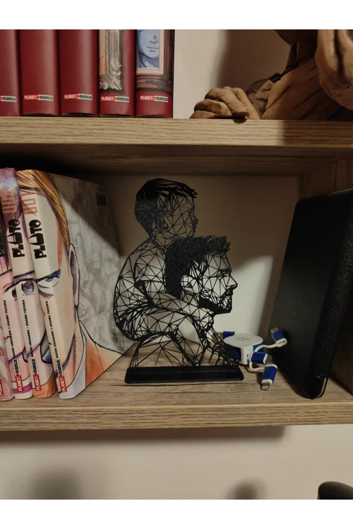 Geometrik Baba Ve Çocuk Figürü Dekoratif Biblo - 11X18 Cm, 3D Baskı Minimalist Masa Üstü Dekor