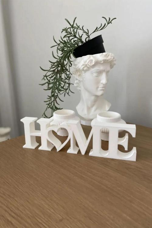 Home Yazılı Dekoratif Biblo Masaüstü Dekor - Beyaz 22 Cm X 6 Cm.