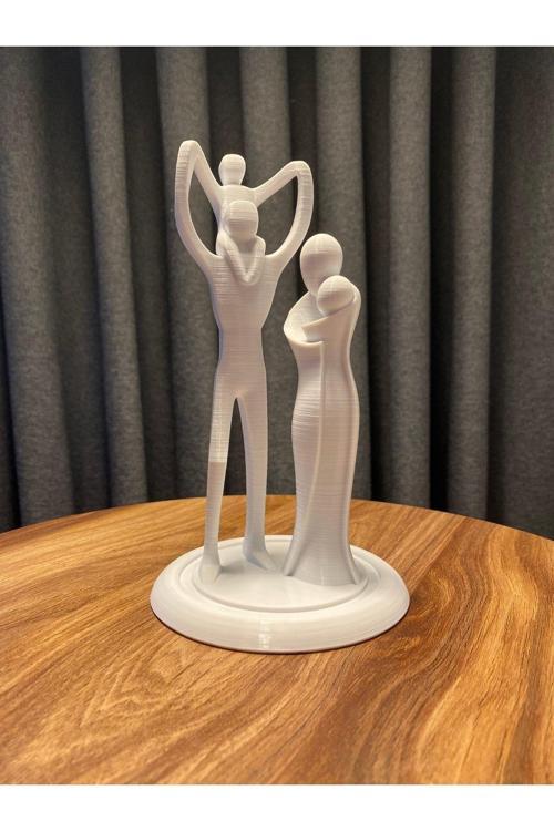 Anne Baba Çocuklar Biblosu Aile Temalı Hediyelik Dekoratif Obje 19 Cm