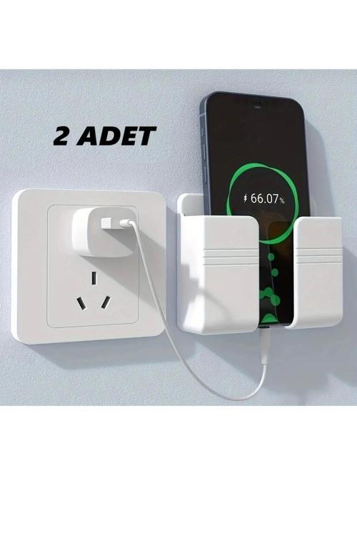2 Adet Yapışkanlı Duvara Monte Telefon Tutacağı