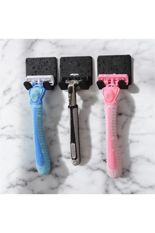 3'Lü Permatik Tutucu - Yapışkanlı Banyo Düzenleyici - Jilet Tutucu Aparat - Çok Amaçlı Banyo Askısı.