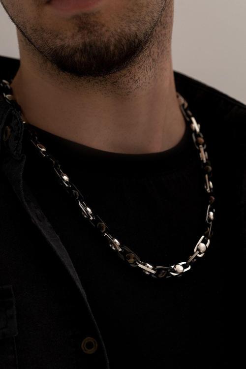 Erkek Kolye - Motorcu Model Çelik Erkek Kolye - 316 L Paslanmaz Çelik Kolye