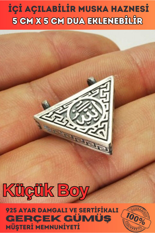 Kadın Gümüş Küçük Boy Cevşen Haznesi Kolye Ucu