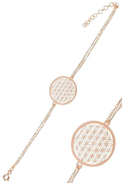 Rose Yaşam Çiçeği Model 2 Kadın Gümüş Bileklik Gblysmccgm2-Ros