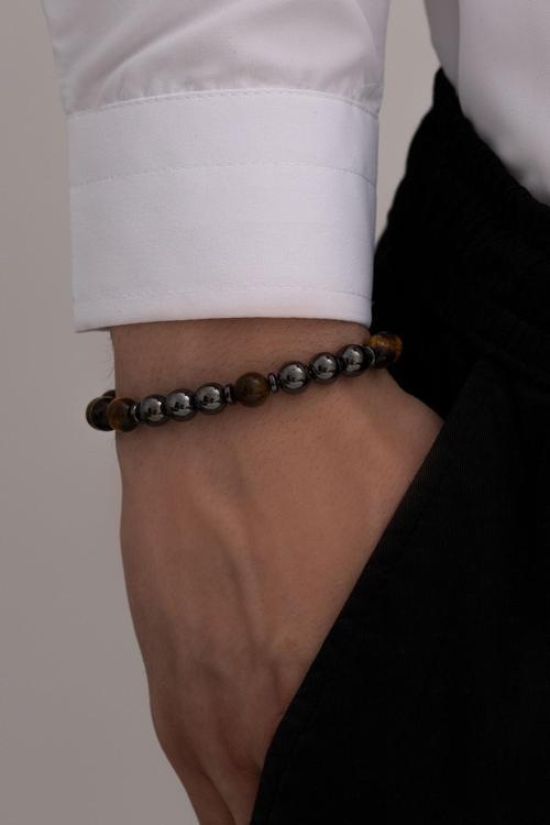 Kaplangözü Hematit Taşlı Erkek Doğaltaş Bileklik