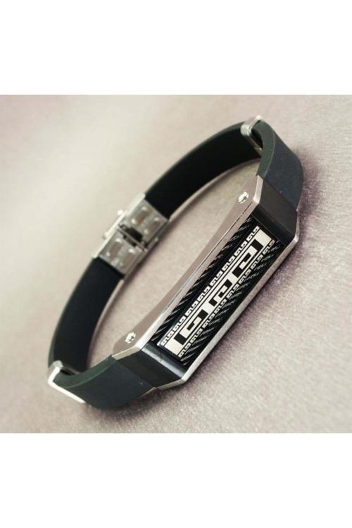 Ottoman Grek Figürlü Çelik Erkek Bileklik Lüks Tasarım