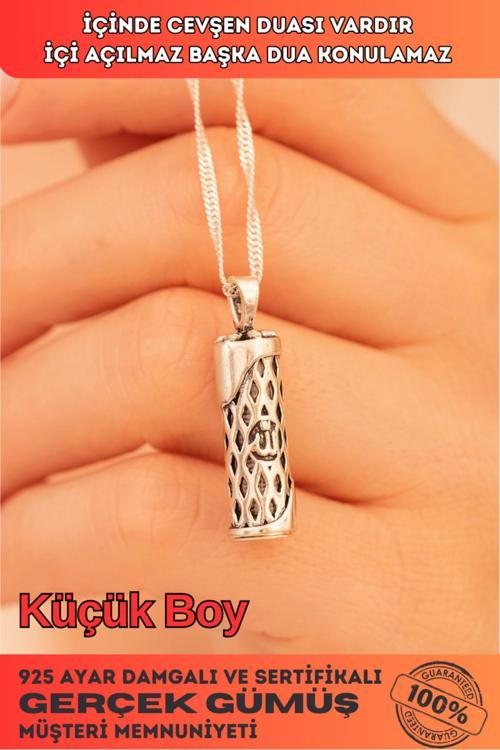 Gümüş Allah Yazılı Bayan Muska Cevşen Kolye