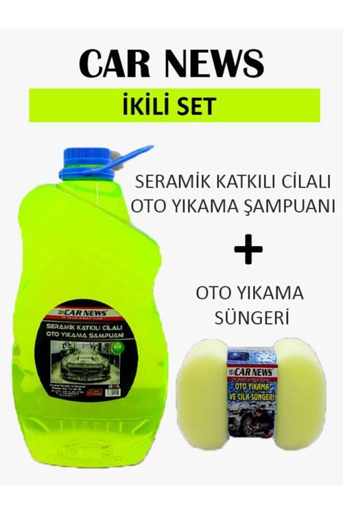 Seramik Katkılı Cilalı Oto Yıkama Şampuanı 4 Lt Ve Oto Yıkama Süngeri