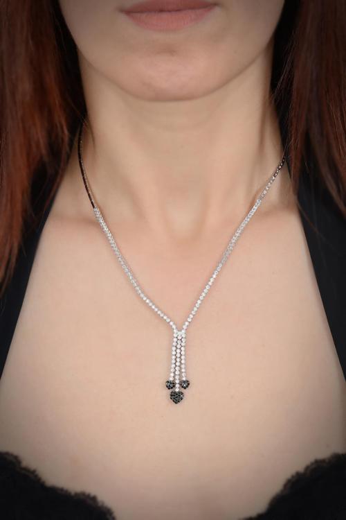 Kadın Tutku Oniks Taşlı 925 Ayar Gümüş Kolye - Gkltutkukly-Gms