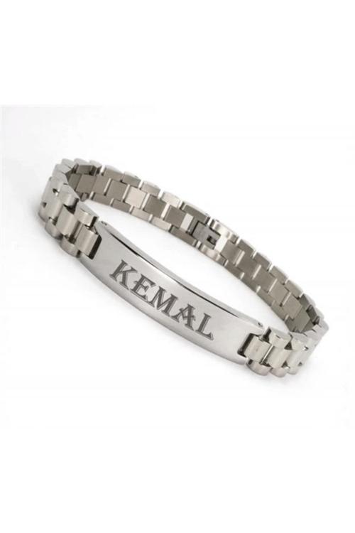 İsim Yazılan Erkek Çelik Bileklik Künye Orta Kalınlıkta
