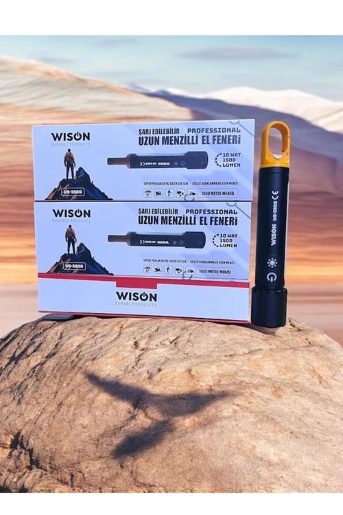 Ws-3500 10 Watt 1500 Lümen Şarj Edilebilir Profesyonel Fener Siyah