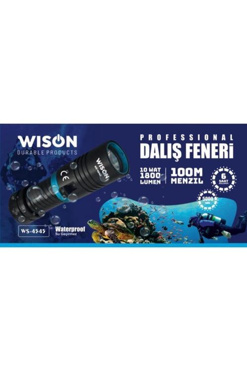 Ws-4545 Şarjlı Su Altı Dalış El Feneri 100 Menzil 10w 1800 Lümen
