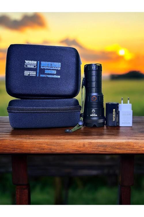 Ws-815 4500 50 Watt Lümen Şarj Edilebilir Zoomlu Profesyonel El Feneri Siyah