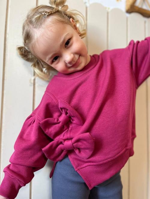 Caps Kız Çocuk Sweatshirt – Fiyonk Detaylı